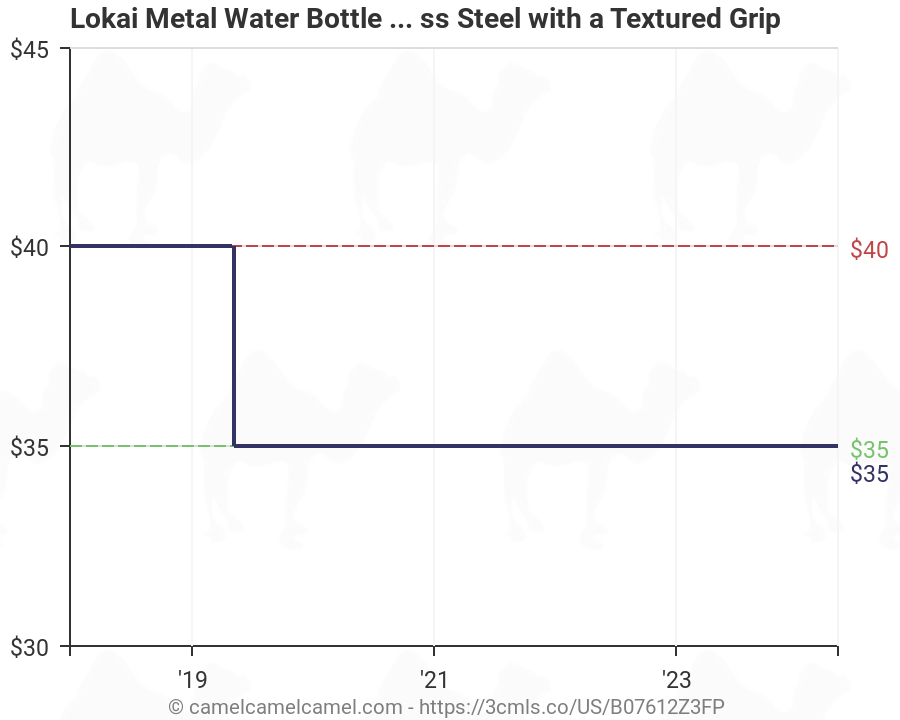 Sustainable Water Bottle Stainless Steel with a textured grip 855391007127 Lokai Metal Water Bottle- Sleek 19 oz